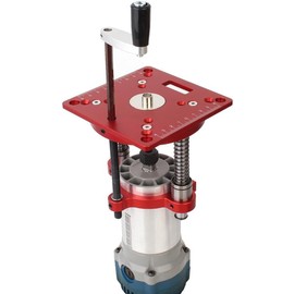 Router Base Router Table Base,Aluminum Alloy Stainless Steel 4 Jaw Clamping Router Table Lifting System Base Router Table System for Small Trimming Machines Tables