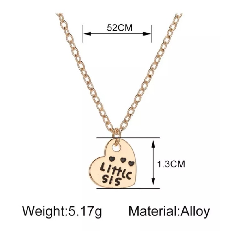 Deluxe 3 Collares Hermanas Amistad Amor 14 Febrero Regalo Corazón