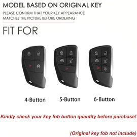 Hontumax Leather Key Fob Cover Case for GMC Yukon Sierra Canyon Terrain, for Chevy Tahoe Colorado Silverado Suburban Equinox, for Buick Envision Enclave 2021-2025 (Brown)