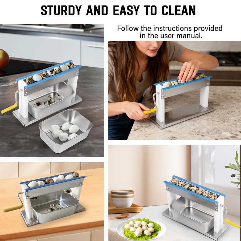 Manual Quail Egg Peeler Machine Kit - 304 Stainless Steel