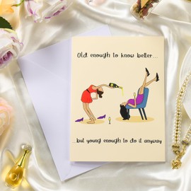 VIVIKEN Funny Birthday Card for Women Sister, Happy Birthday Card Gifts for Bestie Best Friend Female, Humor Friendship Birthday Greeting Card for Girl Friends