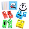 Wooden Face Changing Magic Cube Game, Expression Puzzle Building Blocks