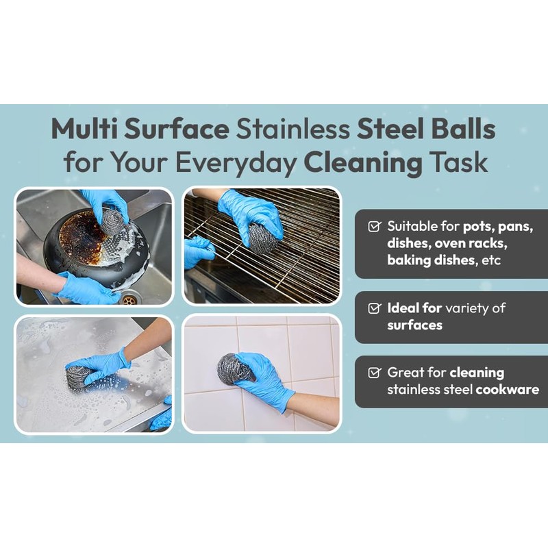 Topest Stainless Steel Scourer | 6 Pack | Muti-Purpose Dish