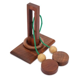 Ajuny Brain Teaser Puzzle Wooden Threading Rope Loop Puzzle Game for Adult & Kids - Puzzles String Mind Educational Challenge Toys for Family Fun & Home Decor