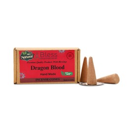 Bless-International Dragon Blood 100%-Natural-Incense-Cones Handmade-Hand-Dipped Organic-Chemicals-Free for-Purification-Relaxation-Positivity-Yoga-Meditation The-Best-scents (10 Count)
