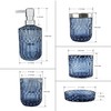 LaMarriti Blue Bathroom Accessories Set, 5Pcs Clear Glass Bathroom Accessories,