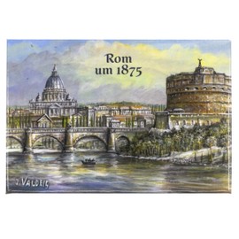 Valdeig - Rome around 1875 - Fridge Magnet Souvenir Italy, Castel Sant'Angelo, Vatican Souvenir, Magnets for Children, Fridge Magnets for Photo, Magnetic Fridge, Roma Gift