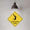 Slam Dunk Zone Aluminum Sign Sports Player Wall Sign for