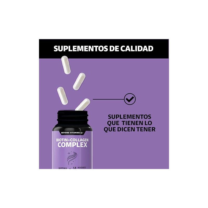 Biotin Collagen Complex Contiene Biotina Colágeno Ingredientes Vitaminas Suplemento Vitamínico