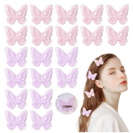20 Pieces Butterfly Hair Clips, Embroidered Butterfly Hair Clips For Women, Lace Bow Hair Clips, Hair Accessories
