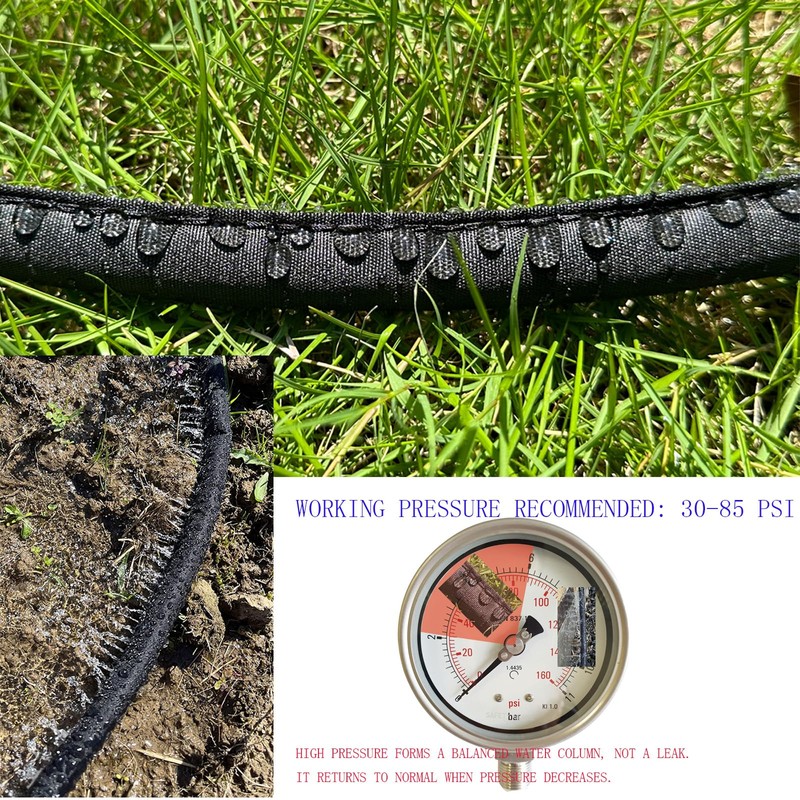 Hlinker Flat Soaker Hose 15 FT for Garden Beds, 15Ft