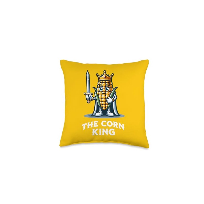 The Corn King Thanksgiving Dinner Side Vegan Vegetable Throw Pillow