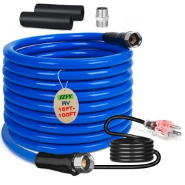 15FT Heated Water Hose for RV,Heated Drinking Water Hose with Thermostat,Lead and BPA Free,1/2" Inner Diameter,Temperatures Down to -40°F Self-Regulating,Blue Appearance