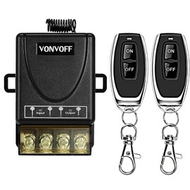 VONVOFF Wireless Remote Switch DC 8V/12V/24V/48V/72V/86V 30A Relay RF Remote Control 328ft Long Range for Anti-Theft Alarms Security Systems Roller Lind Door