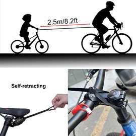 JAMUILS Bicycle Tow Rope Children Retractable, Ultralight and Portable Bicycle Pull System, Children's Bicycle Cycling Stretch Pull Strap Bicycle Accessories