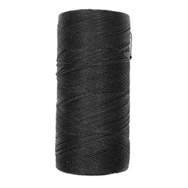 LINHASITA Waxed Thread Spool, 100g/360 Metres, 0.5mm Thick, Polyester Macrame Yarn, 30 Colours - Black