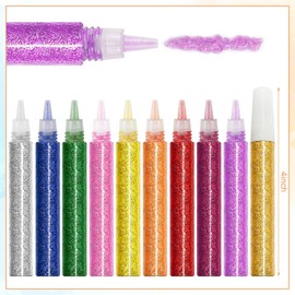 Resurhang 30 Pcs Glitter Glue Pens Bulk 10 Colors Crafts Glitter Glue Rainbow Glue Stick Glitter Glue for Crafts Back to School Classroom Supplies for DIY Arts and Crafts, Projects Scrapbooking, Cards