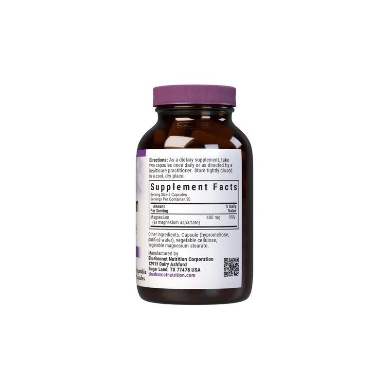 Magnesio 400 Mg Aspartato Quelado Cápsulas Vegetales