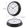 Vigorwise 15 Inch Outdoor Clock, Black Metal-Frame Outdoor Clocks Waterproof,