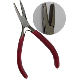 JEWEL TOOL 5.5" (14 cm) Brass Lined Flat Nose Pliers | Box Type Head |Stainless Steel with Brass Insert | Double Spring & PVC Wrapped Handles