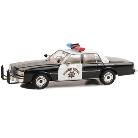 1989 Chevy Caprice PPV Black and White California Highway Patrol Hot Pursuit Series 8 1/24 Diecast Model Car by Greenlight 85582