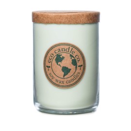 Eco Candle Co. Recycled Candle, Eucalyptus Mint, 26 oz. - Scents of Eucalyptus, Spearmint, & Peppermint - 100% Soy Wax, No Lead, Kraft Paper Label & Lid, Hand Poured, Made from Midwest Grown Soybeans