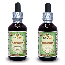 Bonducella (Caesalpinia Bonduc) Dried Seed Alcohol-Free Liquid Extract (Brand Name: HerbalTerra, Proudly Made in USA) 2x2 oz
