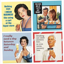 Vintage Cocktail Napkins - Women Men Cocktail Napkins Funny Boxed Variety Pack 40 Total Napkins