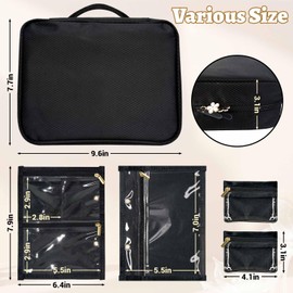 Travel Jewelry Organizer Case, Jewelry Storage Bag with Zipper Velvet Pockets, Portable Jewelry Case for Necklaces, Rings, Earrings, Bracelets