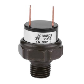 Qiilu Auto Car Air Compressor Switch Universal 1/4" NPT Air Pressure Switch 12V Pressure Switch Air Tank (Black) (90-120PSI)