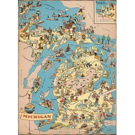 Puzzles for Adults 1000 Pieces Michigan Wooden Map Jigsaw Puzzle Games USA of State Puzzle Map Decorate