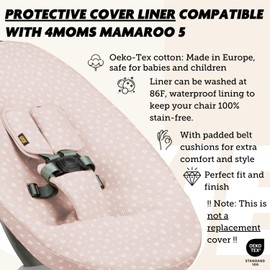 Ukje Liner Swing Cover Compatible with 4moms MamaRoo 5, Multi-Motion Baby Swing, Baby Swing Covers, Baby Rocker Cover, Easy to Install, Handmade in Europe