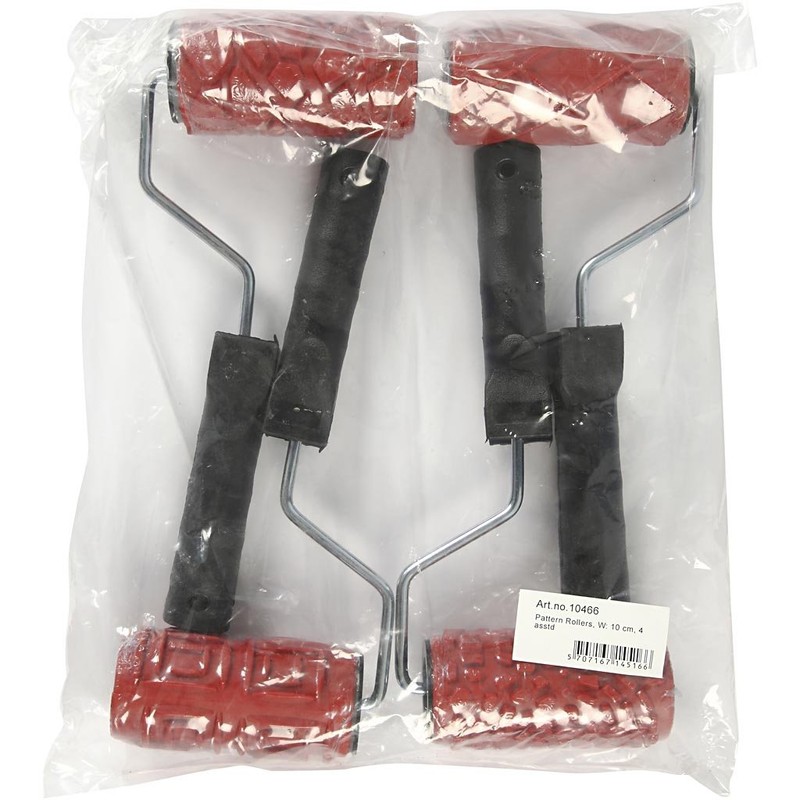 Pattern Rollers, W: 10 cm, 4 asstd