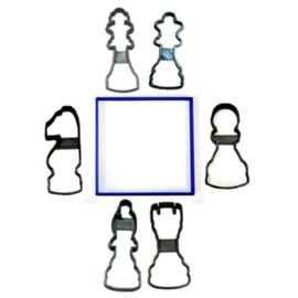 CHESS KIT PIECES CHECKERBOARD GAME SET OF 7 COOKIE CUTTERS MADE IN USA PR1249