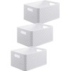 Rotho Country set of 3 storage boxes, plastic (PP), white,