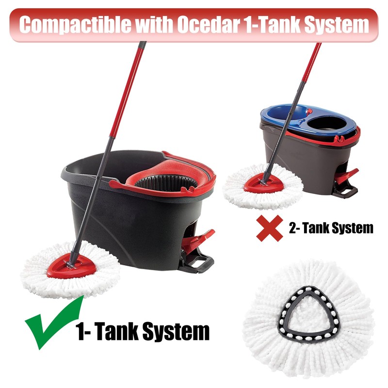 Mop Replace Head, 6 Pack Spin Mop Replacement Head for