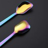GoGeiLi Yogurt Spoon, Stainless Steel Gelato/Ice Cream Spoon, Rainbow Fruit