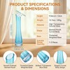 Happyupcity 9" Slanted Mouth Blue Glass Bud Vase, Single Stem