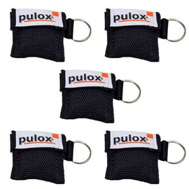 5x PULOX RESPI Key Key Ring Respiratory Mask in Black