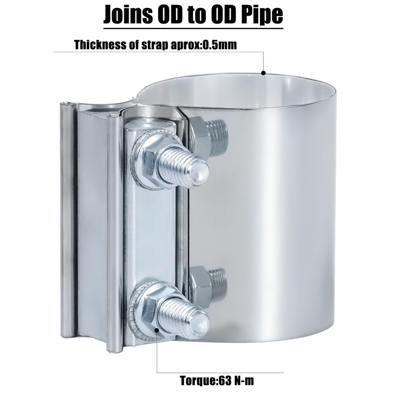 Vitonsbay 3.5 Inch Exhaust Clamp,3 1/2 In Butt Joint Exhaust