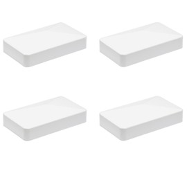 2x4s(1-1/2" x 3-1/8") Wood Post End Cap, Lumber Stud/Rack Foot Rubber Cover, 1.5" x 3.125" Post Base Floor Protector for Lumber Chairs & Furniture Leg, Square Vinyl End Cap (4 Pcs, White)