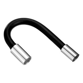 sourcing map Foaming Extension Tube, Faucet Lengthen Extender, Sink Drain Extension Tube, Bathroom Faucet Extender, Extension Flexible Water Hose Adapter Black (20cm)