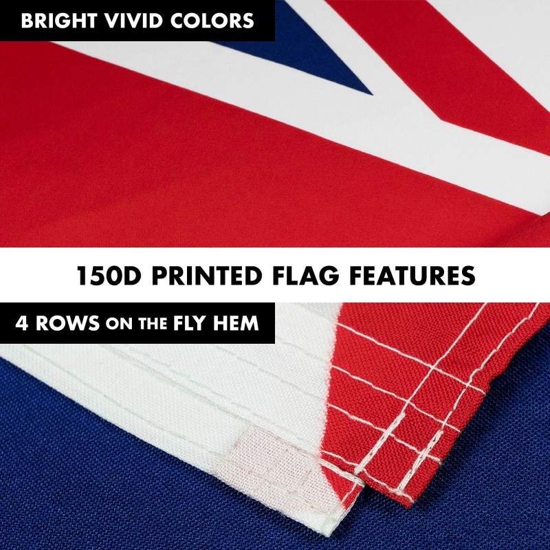 G128 NEW G128 United Kingdom Flag & Flagpole Set, 6FT