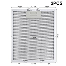 BlueXP 2 Pieces 310 × 250 mm Cooker Hood Filter for AEG Cooker Hood White High Oil Storage Capacity High Temperature Resistance - Replacement Part with 5 Layers