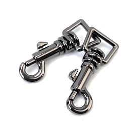 VersaKits 10 Pcs Small Trigger Clips 1/2 Inch Black Heavy Duty Swivel Snap Hooks Pet Buckle Spring Clasps with Trapezoid Tail for Leash Lanyard Keychain