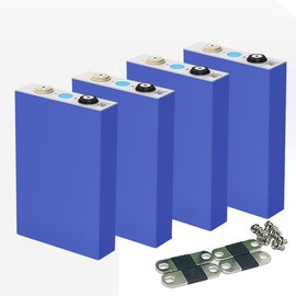 HiXiMi LiFePO4 Cell 3.2V 110Ah EVE 105K Battery Lithium Iron Phosphate, Charge/Discharge Rate 1C, Support Multiple Series or Parallel DIY Battery Packs with busbars and M4 Screws,BMS not Included