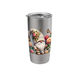 Funny Gardener Gnome For Butterfly Lovers Cute Flower Garden Stainless Steel Insulated Tumbler