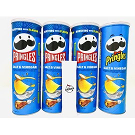 Pringles Salt and Vinegar Chips Snack Packs Potato Crisps Bundle with Kokobunch Kit | 4PK - 5.5 oz