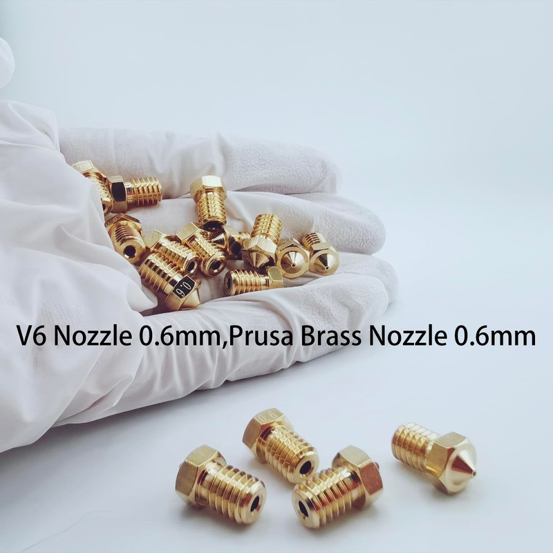 16Pcs V6 Nozzles 0.6mm Compatible for E3D V5 V6 Hotend,