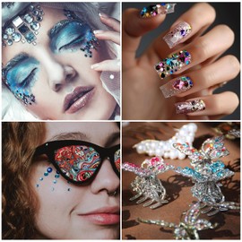 Rhinestone Gem Stickers, 2475 Pcs Self Adhesive Face Gems Rhinestones, Women Face Nails Body Makeup Bling Jewel Stickers for DIY Crafts, Hair, Cards, Festival Decor(15 Colors,15 Sheets, 4 Sizes)